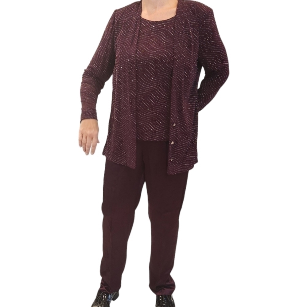 R&M Richards by Karen Kwong Two Piece Pant Suit Vtg